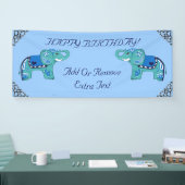 Henna Elephant (blau/hellblau) Banner (Messe)