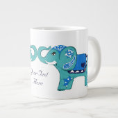 Henna Elephant (blau/hellblau) Jumbo-Tasse (Vorderseite Rechts)