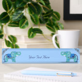 Henna Elephant (blau/hellblau) Namensplakette