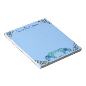 Henna Elephant (blau/hellblau) Notizblock (angewinkelt)