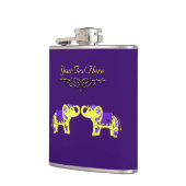 Henna Elephant (Gelb/Lila) Flachmann (Links)