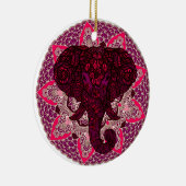 Henna Elephant Head Mandala Pink Mehndi Tattoo Keramik Ornament (Rechts)
