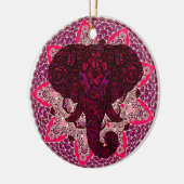 Henna Elephant Head Mandala Pink Mehndi Tattoo Keramik Ornament (Links)