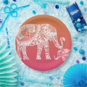 Henna Elephant - Indische Inspiration Pappteller (Party)