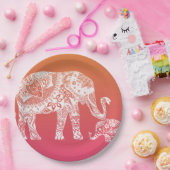 Henna Elephant - Indische Inspiration Pappteller (Party)