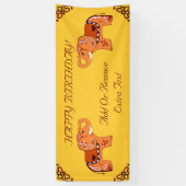 Henna Elephant (Orange/Rot) Banner (Vertikal)