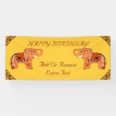Henna Elephant (Orange/Rot) Banner (Horizontal)