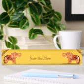 Henna Elephant (Orange/Rot) Namensplakette