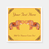 Henna Elephant (Orange/Rot) Serviette (Vorderseite)