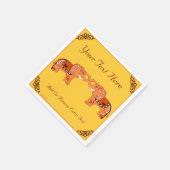 Henna Elephant (Orange/Rot) Serviette (Ecke)