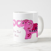 Henna Elephant (rosa/Lila) Jumbo-Tasse (Vorderseite Rechts)