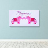 Henna Elephant (rosa/Lila) Leinwanddruck (Insitu (Holzboden))