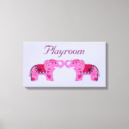 Henna Elephant (rosa/Lila) Leinwanddruck