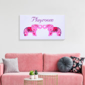 Henna Elephant (rosa/Lila) Leinwanddruck (Insitu (Wohnzimmer))