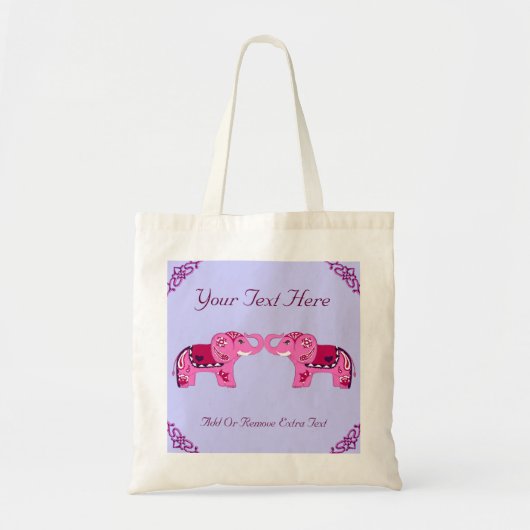 Henna Elephant (rosa/Lila) Tragetasche (Vorne)