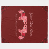 Henna Elephant (Rot/Rosa) Fleecedecke (Vorderseite (Horizontal))
