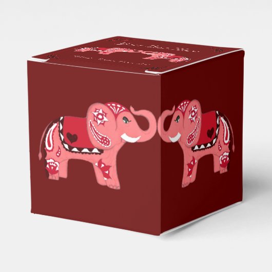Henna Elephant (Rot/Rosa) Geschenkschachtel (Vorderseite)