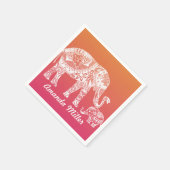 Henna Elephant Serviette (Ecke)
