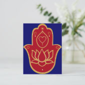 Henna Hamsa Lotus Postkarte (Stehend Vorderseite)