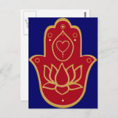Henna Hamsa Lotus Postkarte (Vorne/Hinten)