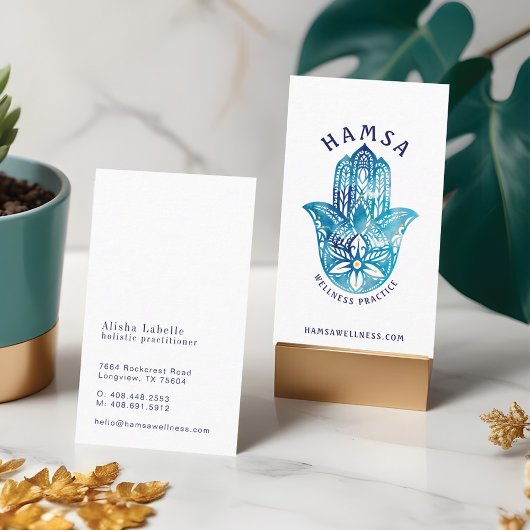 Henna Hamsa Wellness Holistic Decorative Hand Visitenkarte