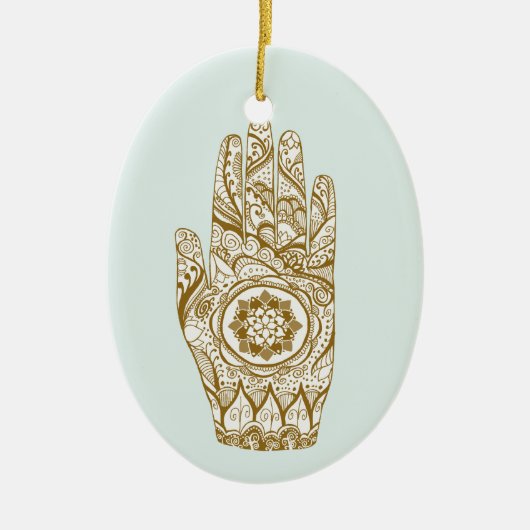 Henna Hand Lotus Keramikornament (Vorne)