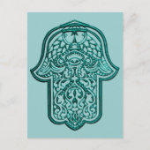 Henna Hand of Hamsa (Aquamarin) Postkarte (Vorderseite)