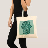 Henna Hand of Hamsa (Aquamarin) Tragetasche (Vorderseite (Produkt))