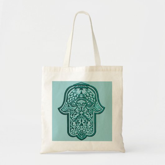 Henna Hand of Hamsa (Aquamarin) Tragetasche (Vorne)