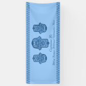 Henna Hand of Hamsa (blau) Banner (Vertikal)