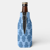 Henna Hand of Hamsa (blau) Flaschenkühler (Flasche Rückseite)