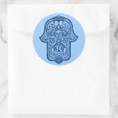 Henna Hand of Hamsa (blau) Runder Aufkleber (Tasche)