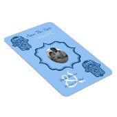 Henna Hand of Hamsa (blau) (Save the Date) Magnet (Rechte Seite)