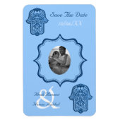 Henna Hand of Hamsa (blau) (Save the Date) Magnet (Vertikal)