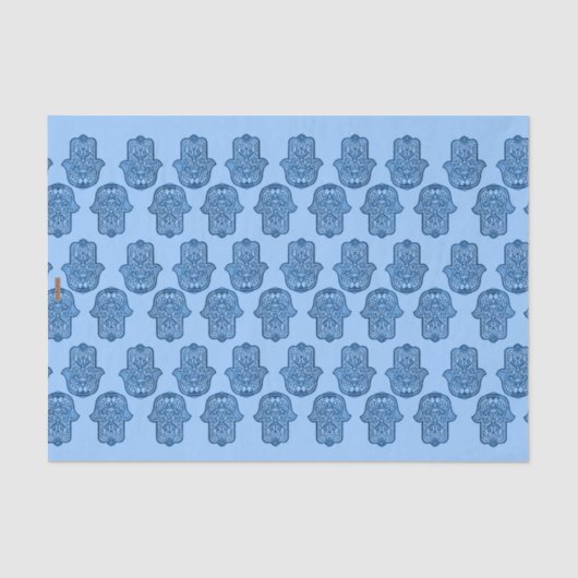 Henna Hand of Hamsa (blau) Seidenpapier (Vorderseite)