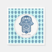 Henna Hand of Hamsa (blau) Serviette (Vorderseite)
