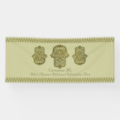 Henna Hand of Hamsa (Gold) Banner (Horizontal)