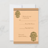 Henna Hand of Hamsa (Golden) (Hochzeit) RSVP Karte (Rückseite)