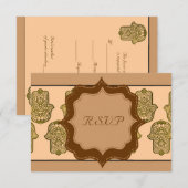 Henna Hand of Hamsa (Golden) (Hochzeit) RSVP Karte (Vorne/Hinten)
