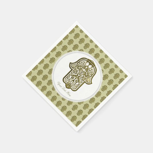 Henna Hand of Hamsa (Golden) Serviette (Ecke)