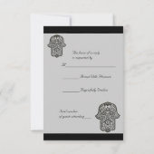 Henna Hand of Hamsa (Hochzeit) RSVP Karte (Rückseite)