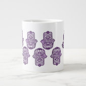 Henna Hand of Hamsa (Lila) Jumbo-Tasse (Vorderseite)