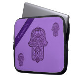 Henna Hand of Hamsa (Lila) Laptopschutzhülle (Vorderseite Links)