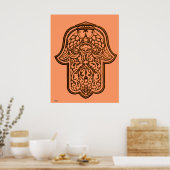 Henna Hand of Hamsa (Orange) Poster (Küche)