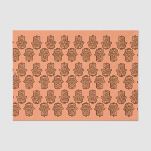 Henna Hand of Hamsa (Orange) Seidenpapier (Vorderseite)
