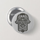 Henna Hand of Hamsa (Original) Button (Vorne & Hinten)