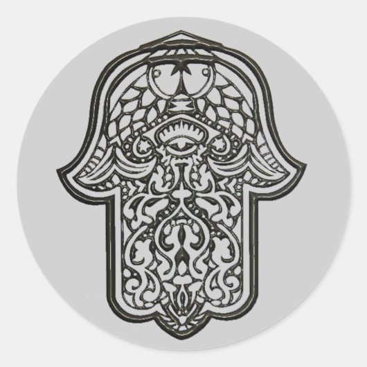 Henna Hand of Hamsa (Original) Runder Aufkleber (Vorderseite)