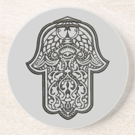 Henna Hand of Hamsa (Original) Sandstein Untersetzer (Vorne)