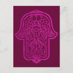 Henna Hand of Hamsa (rosa) Postkarte