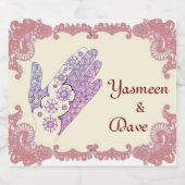 Henna Hand Partys Flasche Schaumweinetikett (Einzelnes Label)